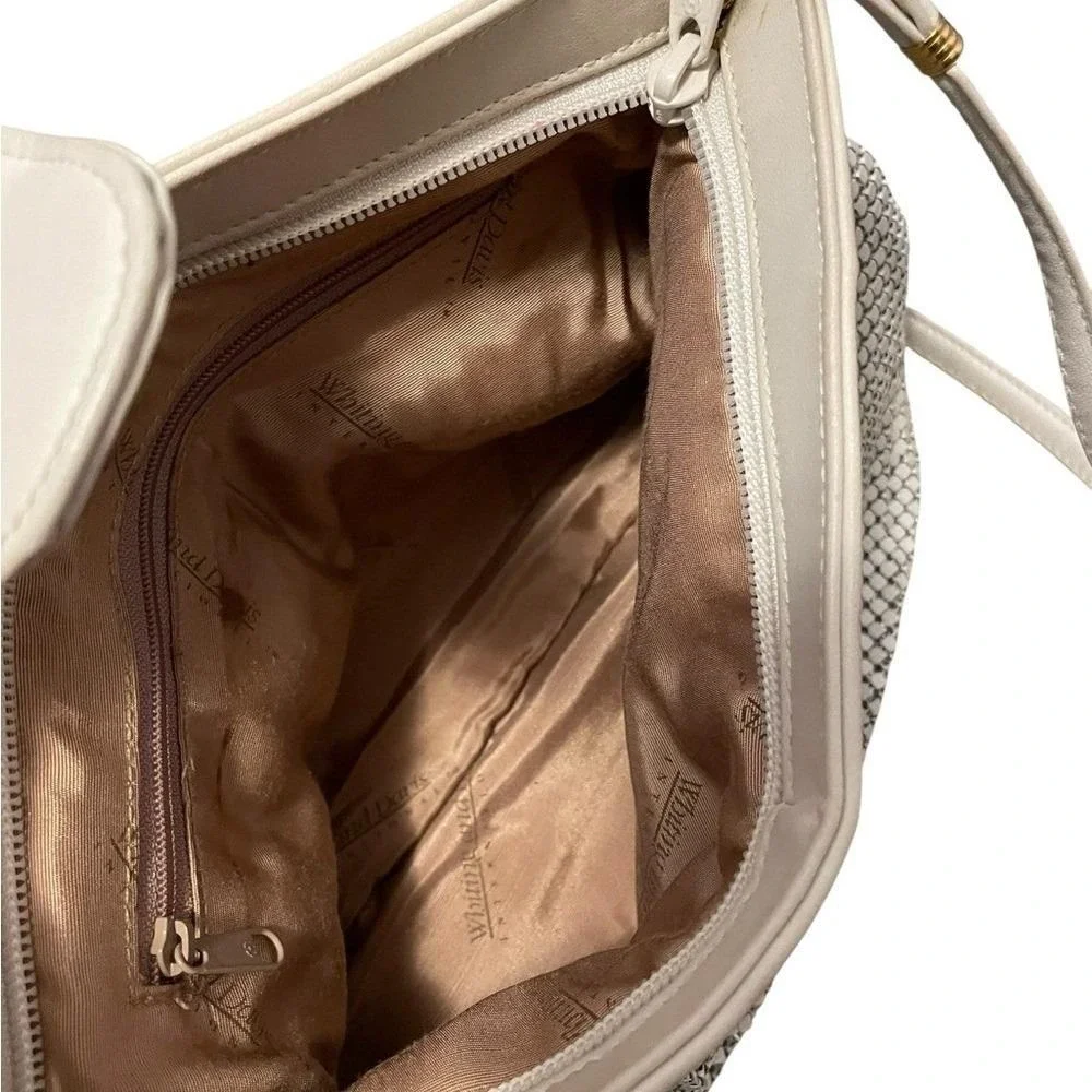 Whiting and Davis‎ Vintage Cream Metal Mesh Shoulder Bag Evening Purse Ivory